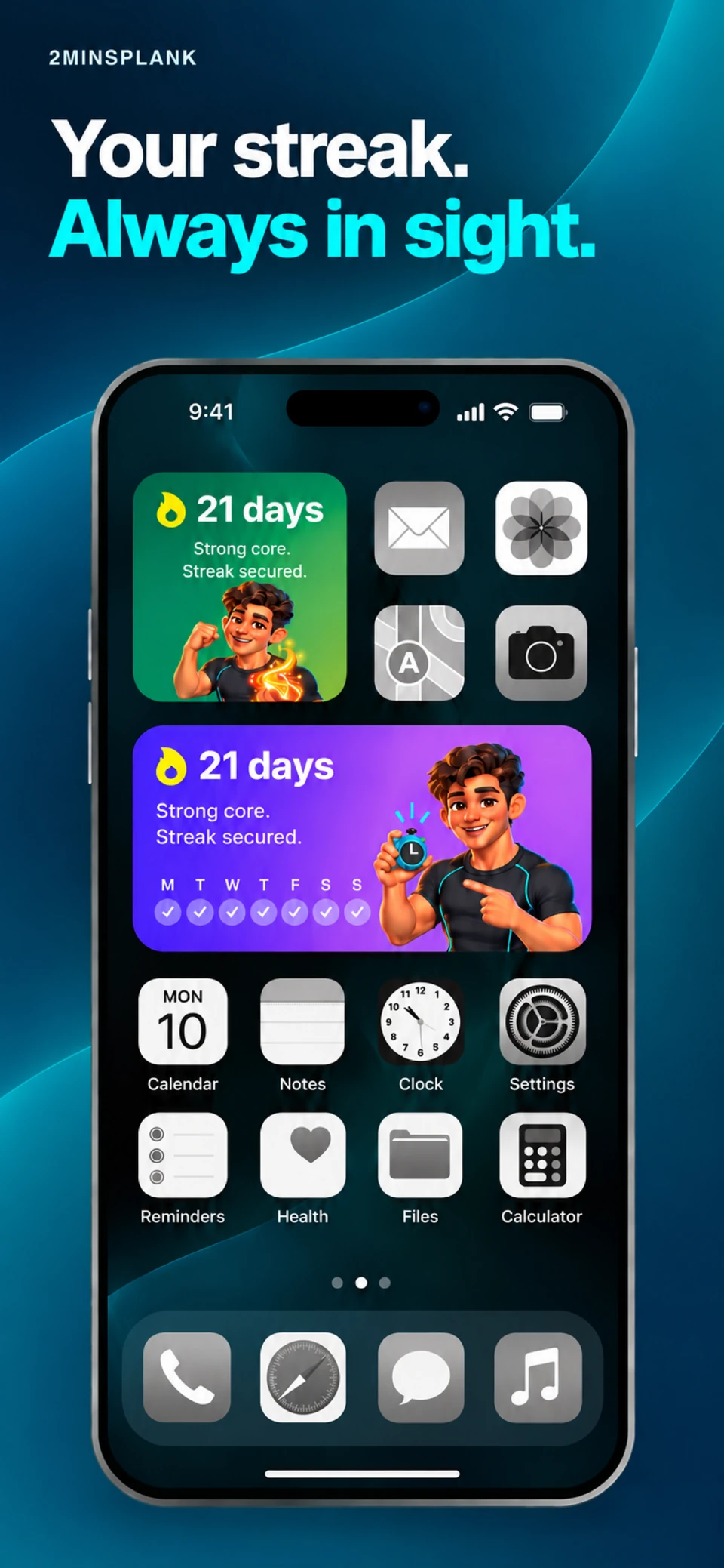 Widgets App Store screenshot showing Home Screen widgets and Live Activity
